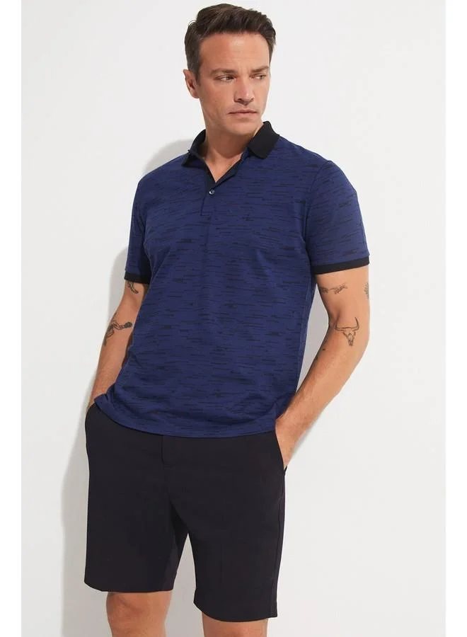 جون تيشيرت بولو رجالي قطن أزرق حصري لشهر يونيو